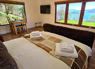 Open Plan Self Catering Accommodation in Portree with sea views